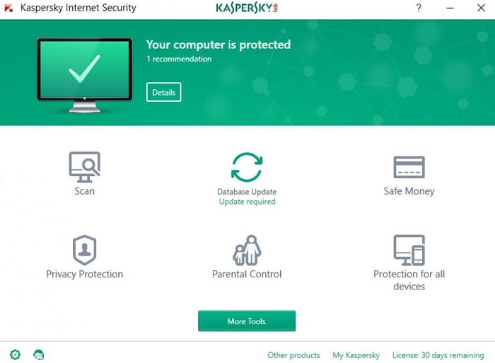 Chia sẻ cách khắc phục khi không gỡ được Kaspersky Internet Security