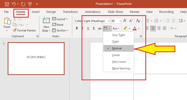 Lỗi đánh chữ bị cách trong PowerPoint 2019 Lỗi đánh chữ bị cách trong PowerPoint 2019