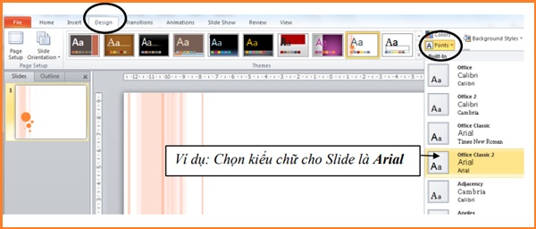 Thay đổi font chữ trên PowerPoint 2010 Thay đổi font chữ trên PowerPoint 2010