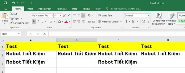Kết quả sau khi xóa ô trống Kết quả sau khi xóa ô trống