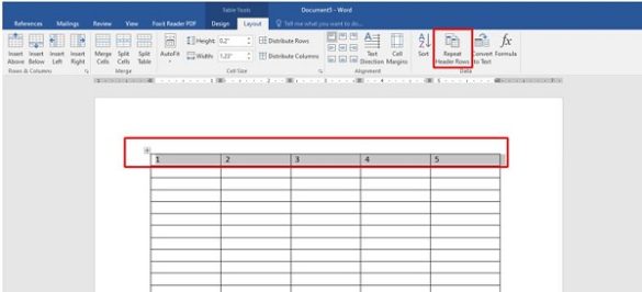 [Sửa lỗi] Repeat header row trong Word bị ẩn