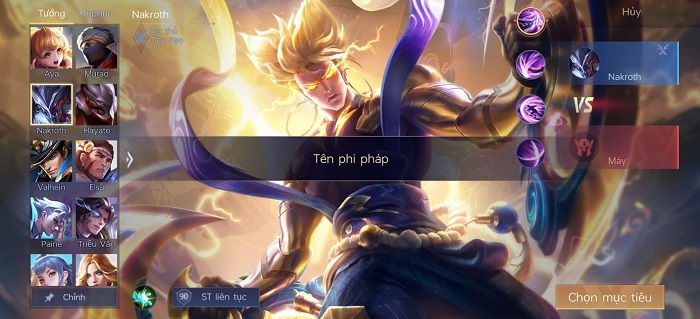 Liên Quân bị lỗi tên phi pháp