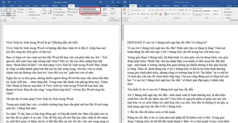 View Side by Side trong Word là gì? [Hướng dẫn chi tiết]