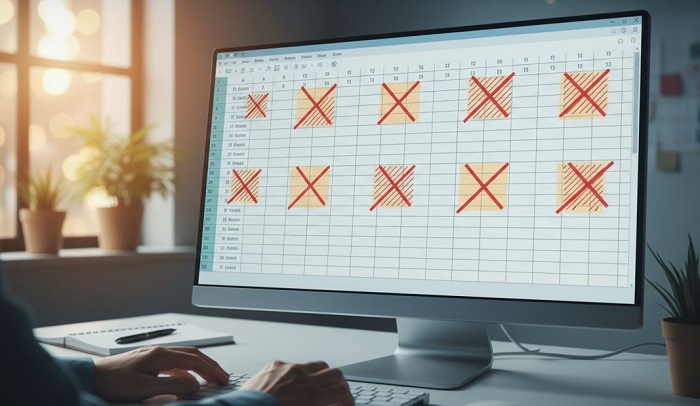 Excel bị lỗi gạch ngang số là sao